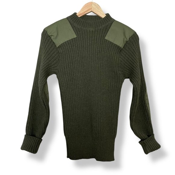 Vintage Jack Young Associates Sweater Tactical Military Green Size 38 Ribbed - Picture 1 of 12